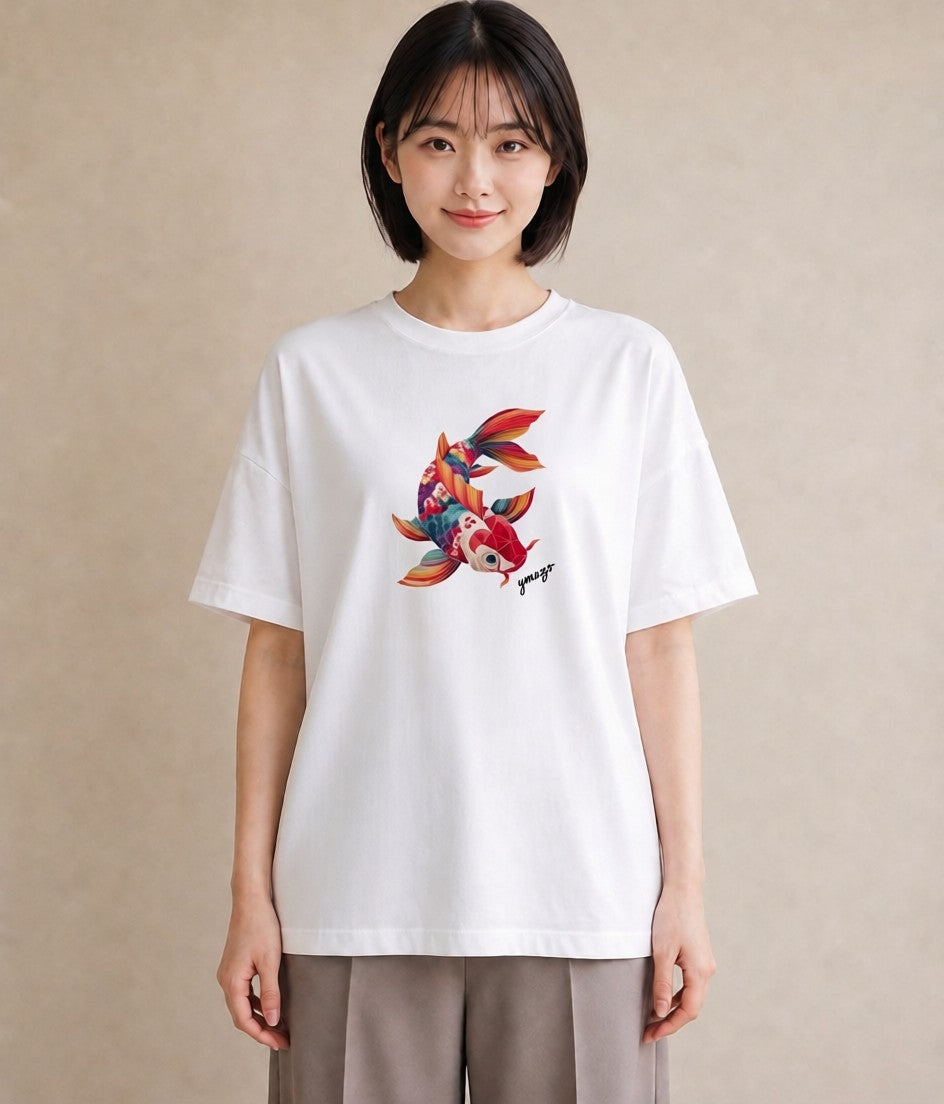 プリントTシャツ レディース たい焼き 食べ物 フード イラスト シック 春服 ミセス 白T YMAZO