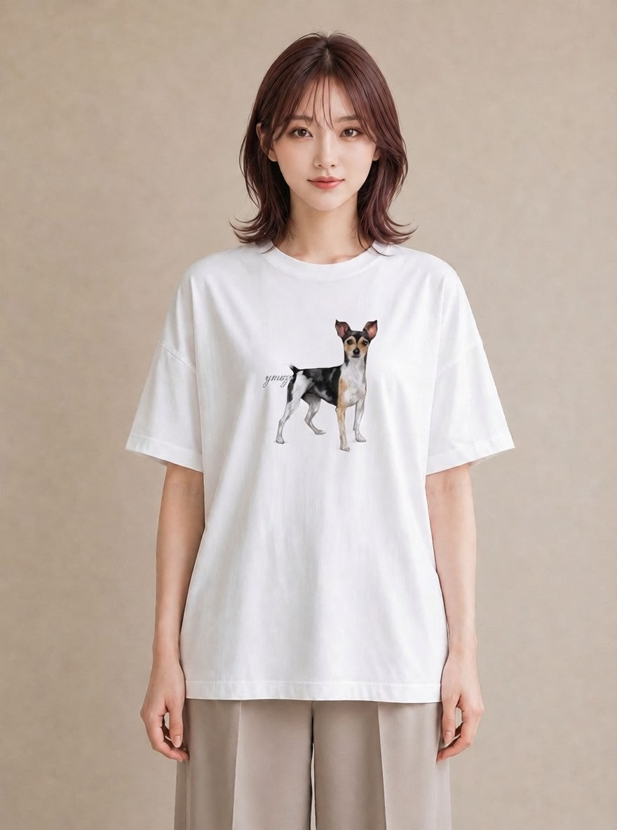 Tシャツ レディース 老犬 犬 いぬ イラスト 淡色 ルームウェア ギフト 白T YMAZO
