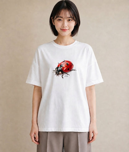 半袖Tシャツ レディース クワガタ 昆虫 虫 イラスト ヴィンテージ風 通学 誕生日プレゼント 白T YMAZO