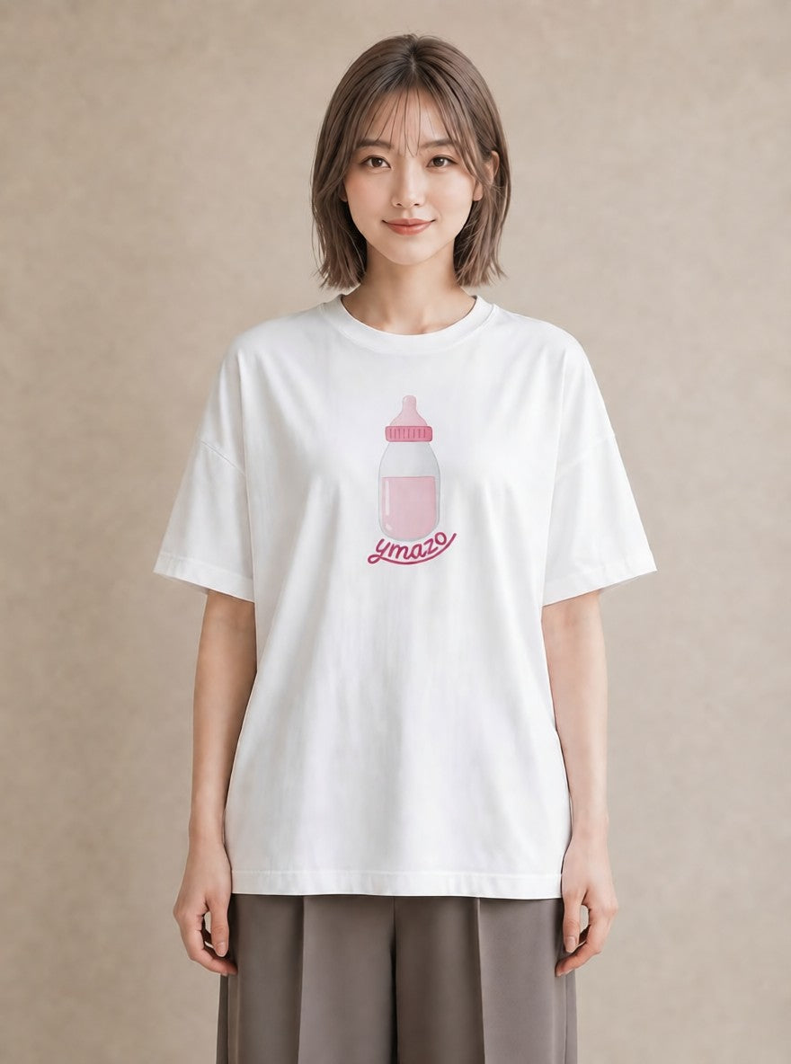 グラフィックTシャツ レディース ガラス瓶 小枝 ボタニカル ナチュラル アンティーク イラスト 女性 旅行用 白T YMAZO