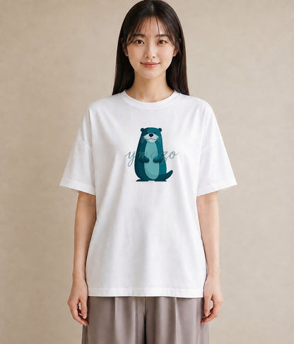 Tシャツ レディース ラッコ 動物 アニマル イラスト ユニーク 通学 誕生日プレゼント 白T YMAZO