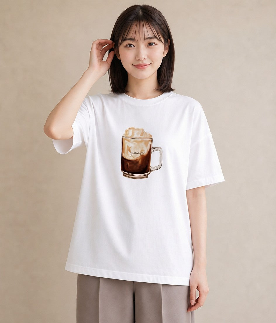 Tシャツ レディース クリームソーダ 食べ物 フード イラスト ゆるコーデ 休日 ペアコーデ 白T YMAZO
