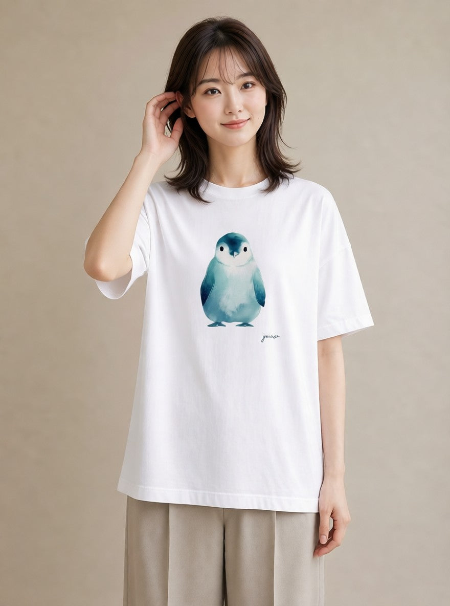 デザインTシャツ レディース 文鳥 ペット 動物 イラスト モード 送別ギフト 通勤 白T YMAZO