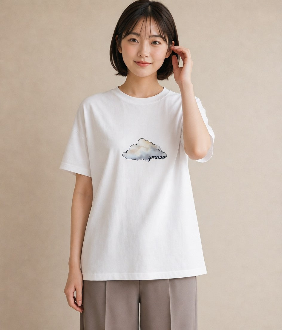 グラフィックTシャツ レディース 窓辺の雨 雨の日 窓 ナチュラル アンティーク イラスト 通学 誕生日プレゼント 白T YMAZO