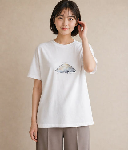 グラフィックTシャツ レディース 窓辺の雨 雨の日 窓 ナチュラル アンティーク イラスト 通学 誕生日プレゼント 白T YMAZO