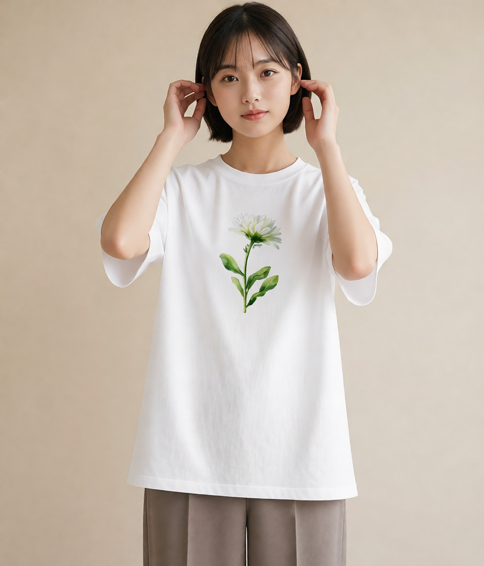 デザインTシャツ レディース たんぽぽ 花 花柄 イラスト 春コーデ 姉妹 白T