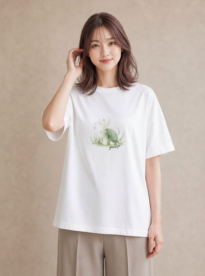 デザインTシャツ レディース チンアナゴ 海の生き物 海 イラスト 上品 ミセス 春コーデ 白T YMAZO