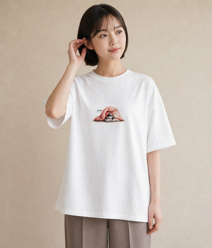 半袖Tシャツ レディース てんとう虫 昆虫 虫 イラスト アート風 姉妹 送別ギフト 白T YMAZO