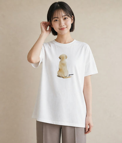 半袖Tシャツ レディース ラブラドールレトリバー 犬 いぬ イラスト レトロ 春コーデ 姉妹 白T YMAZO