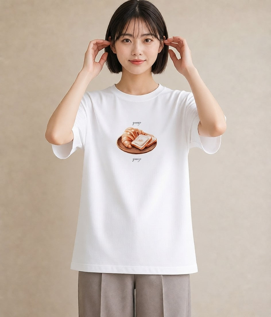 グラフィックTシャツ レディース たい焼き 食べ物 フード イラスト シンプル 秋コーデ おしゃれギフト 白T YMAZO