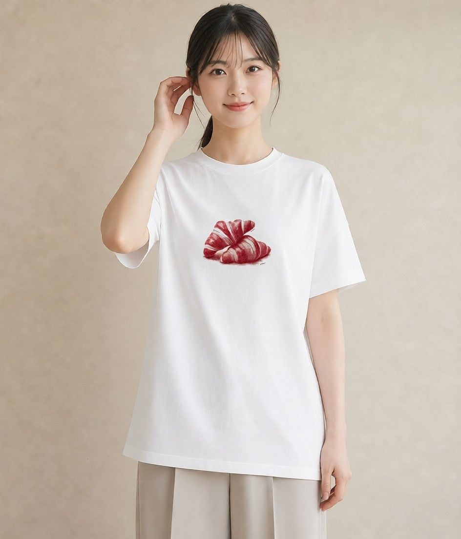半袖Tシャツ レディース パン ベーカリー イラスト ポップ ルームウェア ギフト 白T YMAZO