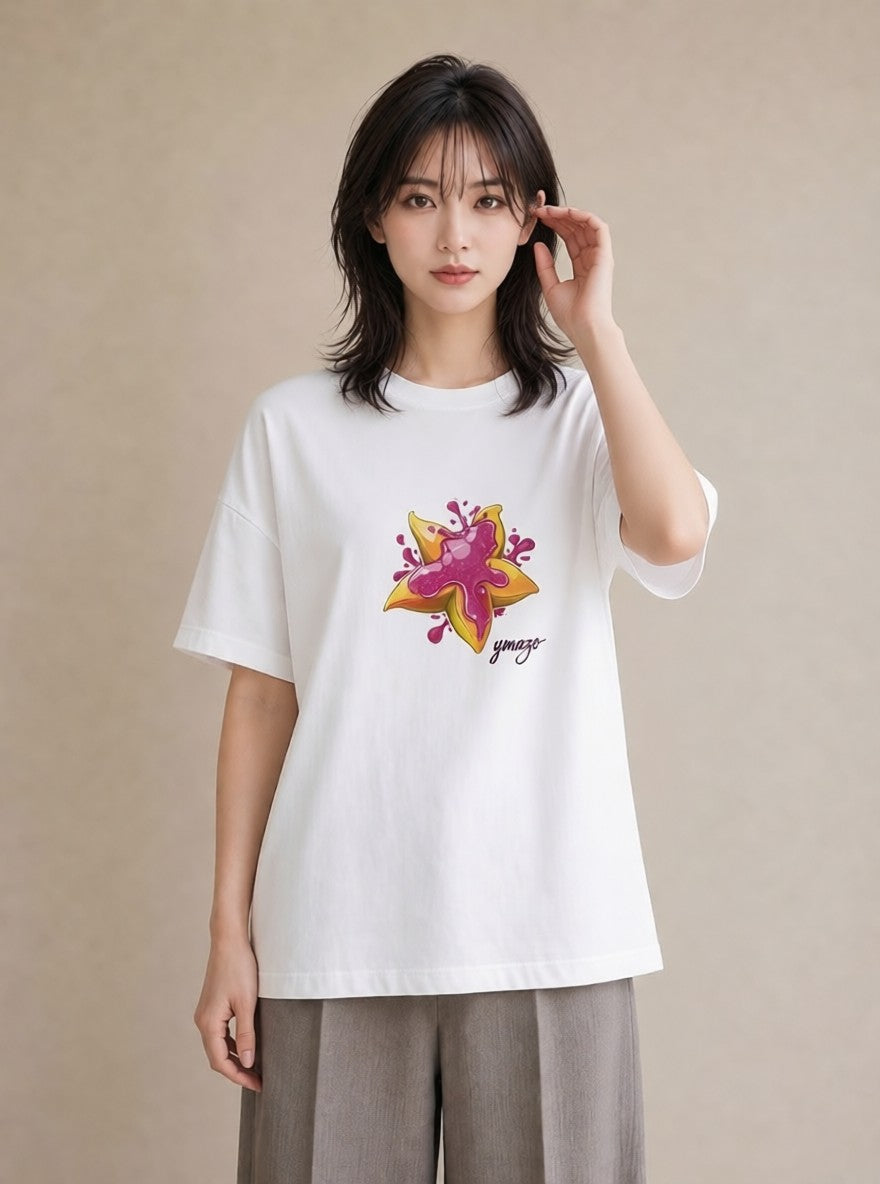 グラフィックTシャツ レディース アボカド 食べ物 フード イラスト 線画 母の日 ビーチ 白T YMAZO