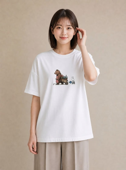 Tシャツ レディース さくら 桜 桜の枝 イラスト こなれ感 カフェ巡り 女子会 白T YMAZO