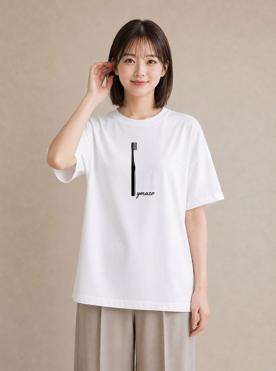 Tシャツ レディース 手鏡 アンティーク レトロ ナチュラル イラスト 個性的 通学 誕生日プレゼント 白T YMAZO