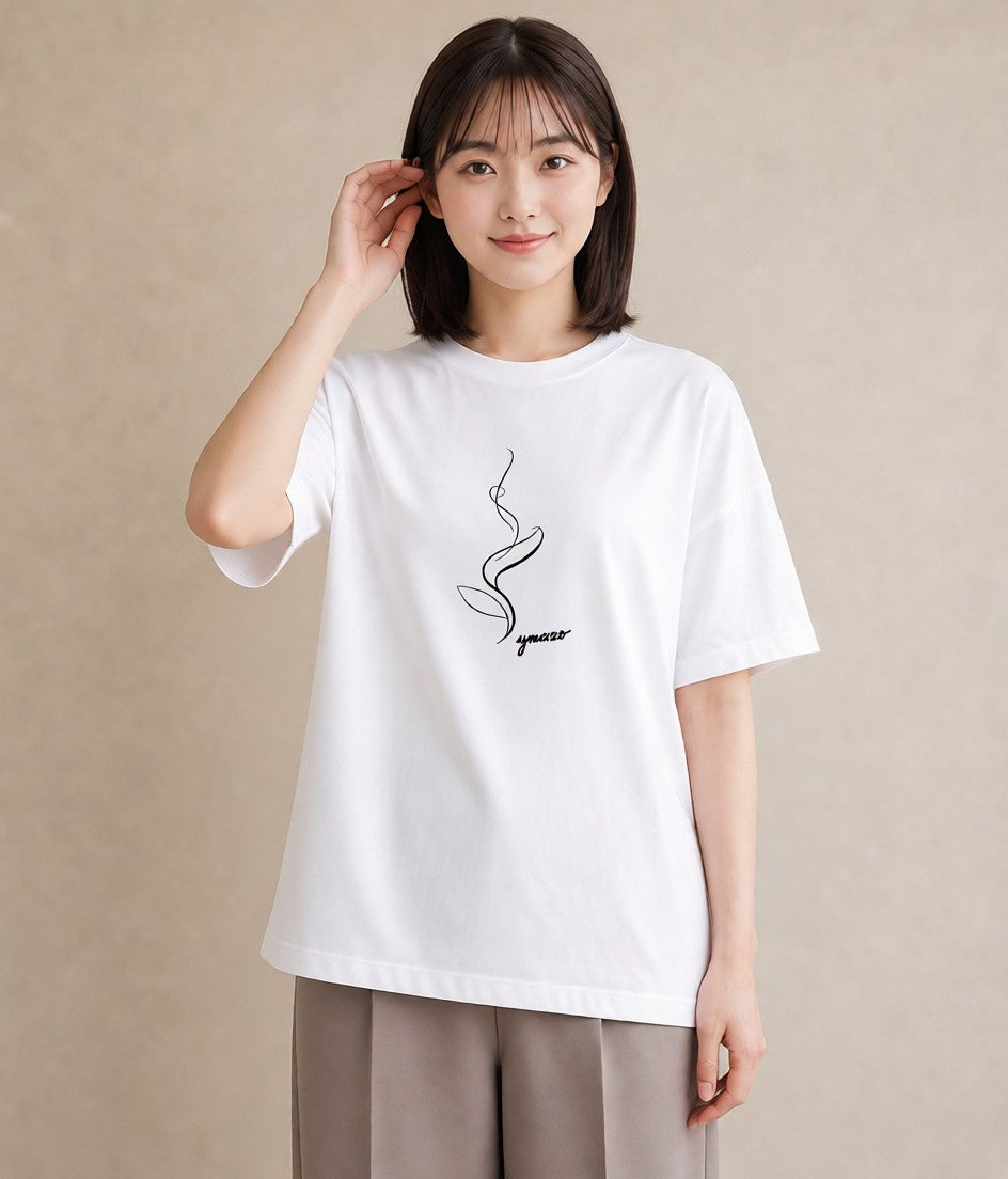 グラフィックTシャツ レディース コーヒー カフェ 珈琲 イラスト ナチュラル 親子 20代 白T YMAZO