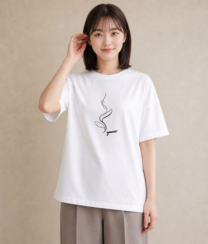 グラフィックTシャツ レディース コーヒー カフェ 珈琲 イラスト ナチュラル 親子 20代 白T YMAZO