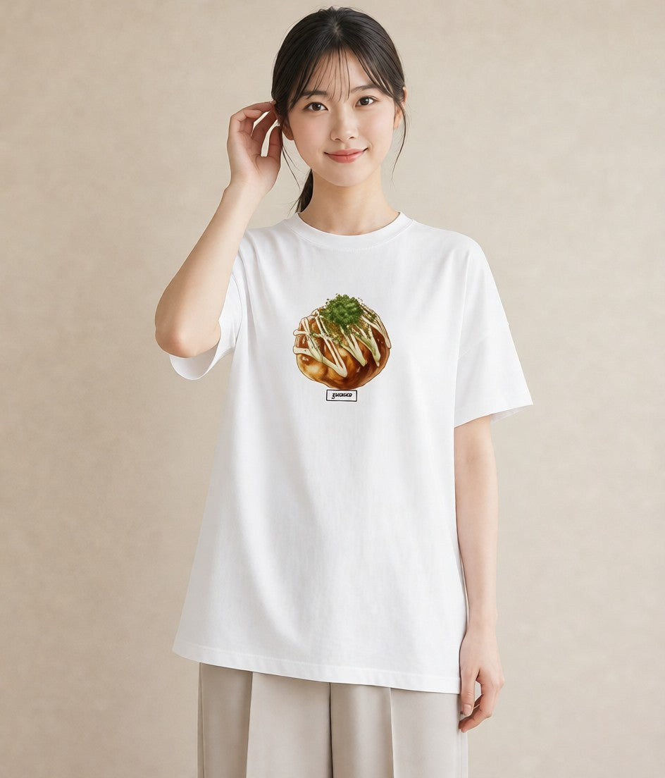 グラフィックTシャツ レディース たまご 食べ物 フード イラスト 抜け感 秋コーデ おしゃれギフト 白T YMAZO
