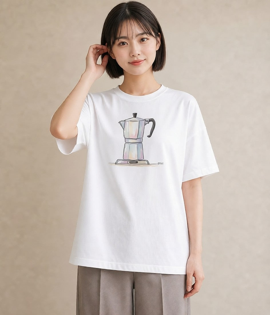 Tシャツ レディース コーヒー カフェ 珈琲 イラスト 20代 カジュアルコーデ 白T YMAZO