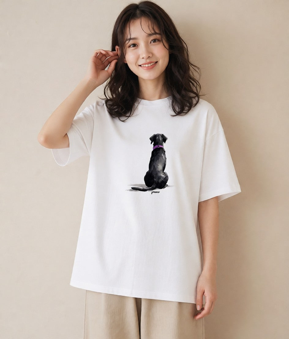 半袖Tシャツ レディース 保護犬 犬 いぬ イラスト 淡色 姉妹 送別ギフト 白T YMAZO