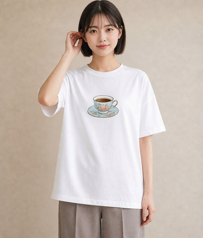 Tシャツ レディース ハーブティー 食べ物 フード イラスト 水彩風 母の日 ビーチ 白T YMAZO