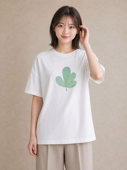 プリントTシャツ レディース ユーカリ 植物 ボタニカル イラスト モード 部屋着 女性向けギフト 白T YMAZO