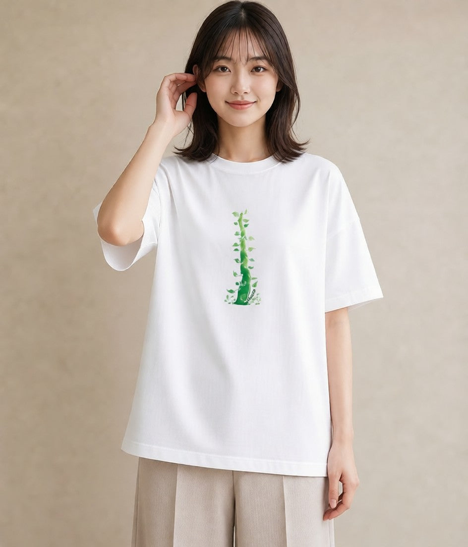 Tシャツ レディース 盆栽 植物 ボタニカル イラスト きれいめカジュアル 旅行用 海 白T YMAZO