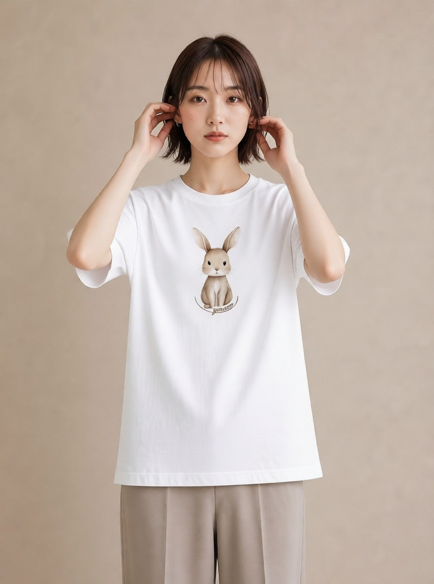 グラフィックTシャツ レディース ホーランドロップ ペット 動物 イラスト ゆるコーデ お揃い 親子 白T YMAZO