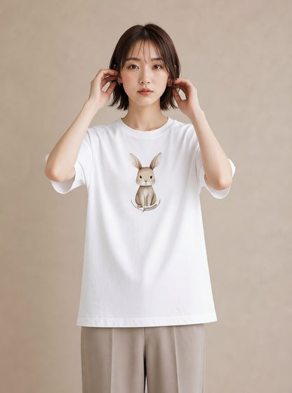 グラフィックTシャツ レディース ホーランドロップ ペット 動物 イラスト ゆるコーデ お揃い 親子 白T YMAZO