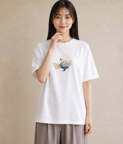 半袖Tシャツ レディース ホタル 昆虫 虫 イラスト シンプル 誕生日プレゼント 綿100 白T YMAZO