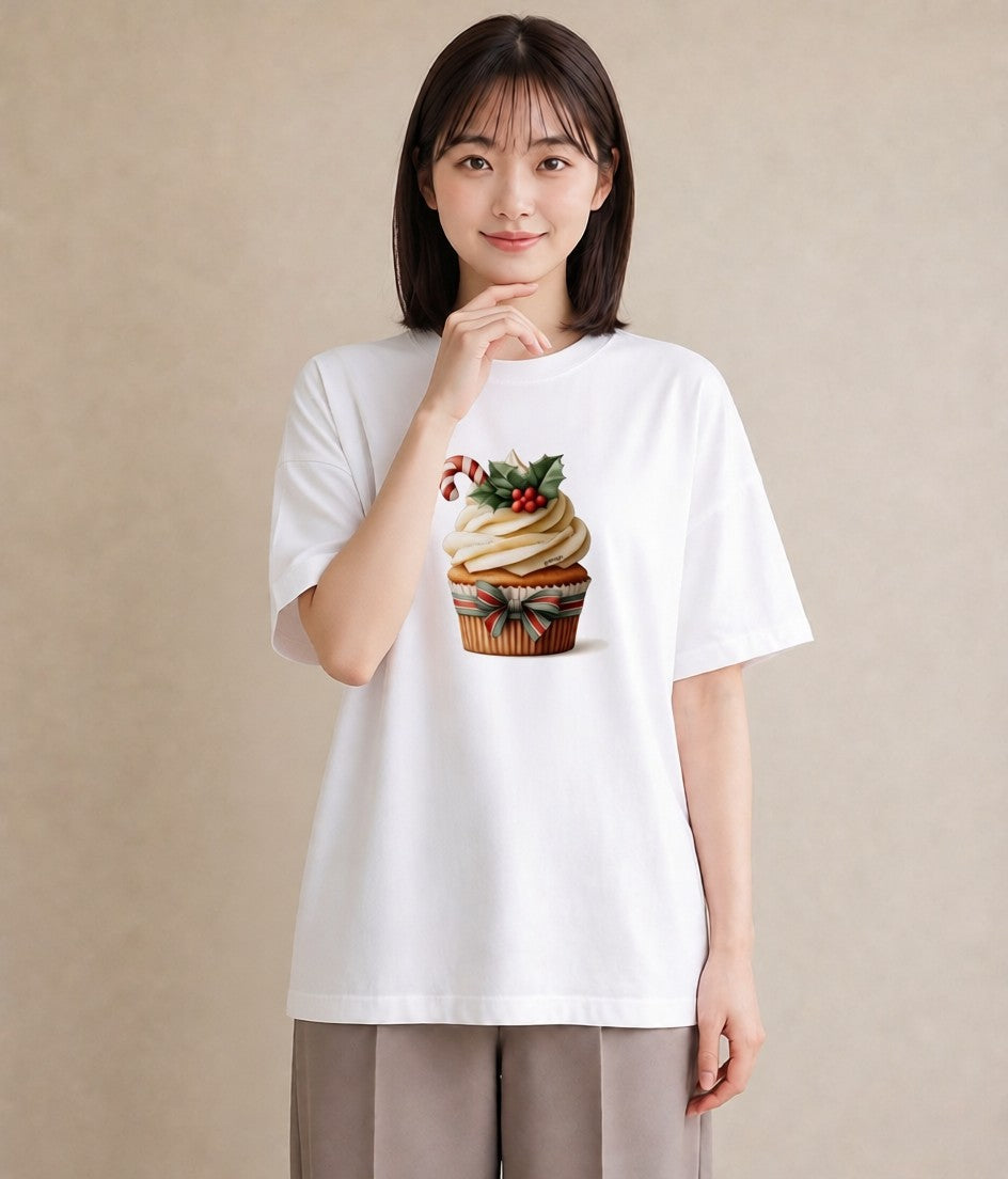 プリントTシャツ レディース マフィン 食べ物 フード イラスト モード レイヤード 友達ギフト 白T YMAZO