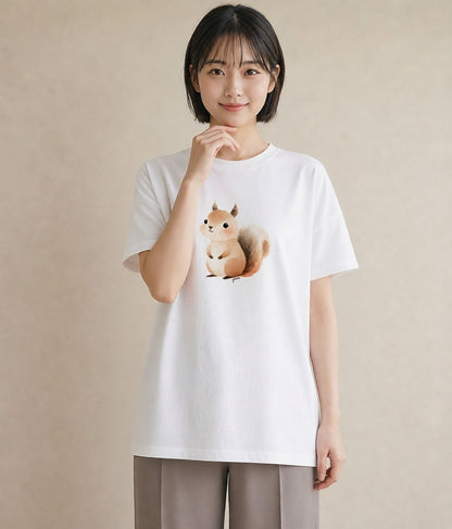 Tシャツ レディース どんぐり 植物 ボタニカル イラスト シック 姉妹 送別ギフト 白T YMAZO