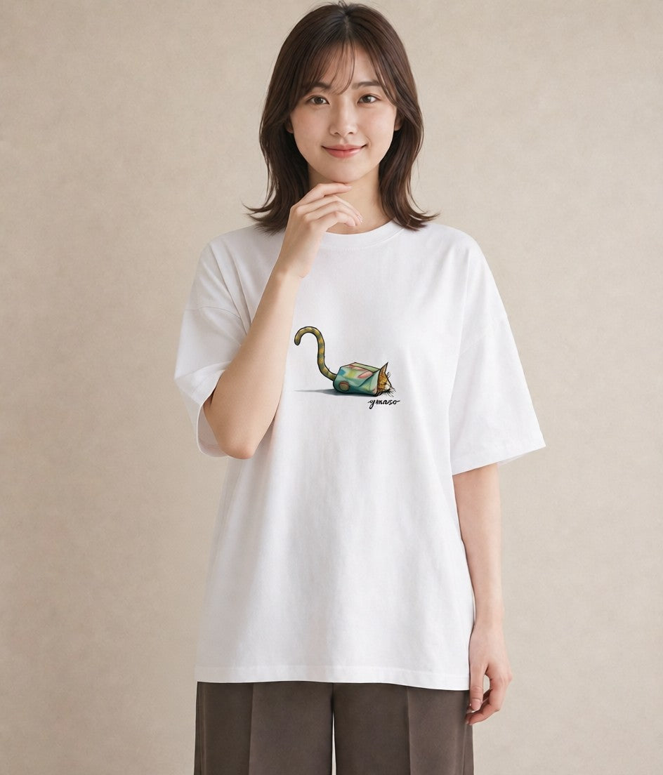 半袖Tシャツ レディース 猫好き 猫 ねこ イラスト レトロ ミセス 春コーデ 白T YMAZO