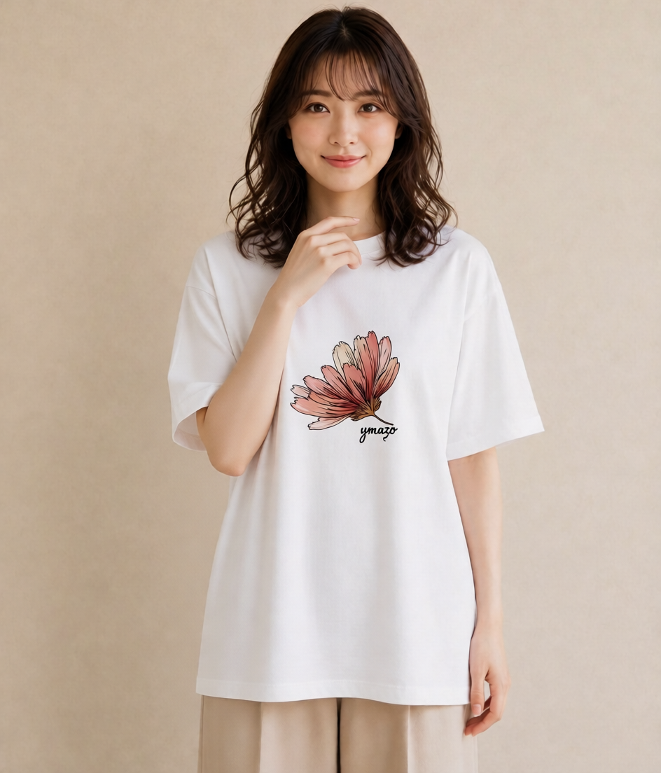 Tシャツ レディース カーネーション 花 花柄 イラスト モード 親子 20代 白T