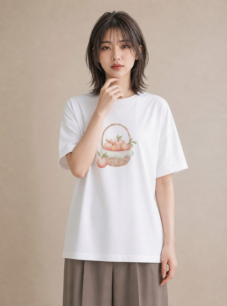 Tシャツ レディース あんみつ 食べ物 フード イラスト ポップ 帰省 ラフ 白T YMAZO