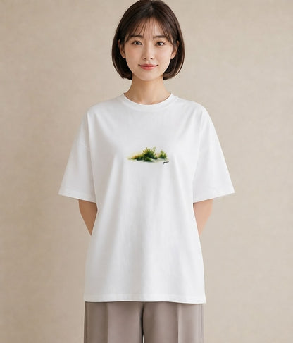 半袖Tシャツ レディース 雨上がりの小道 雨上がり 小道 ナチュラル アンティーク イラスト 可愛い 姉妹 送別ギフト 白T YMAZO