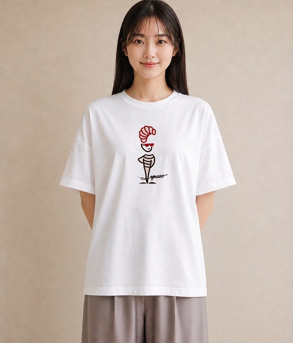 Tシャツ レディース パン ベーカリー イラスト モード 旅行用 海 白T YMAZO