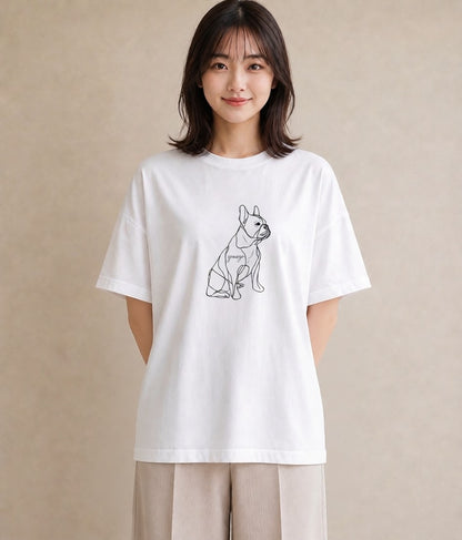 半袖Tシャツ レディース 犬 いぬ わんこ イラスト フェミニン 姉妹 送別ギフト 白T YMAZO