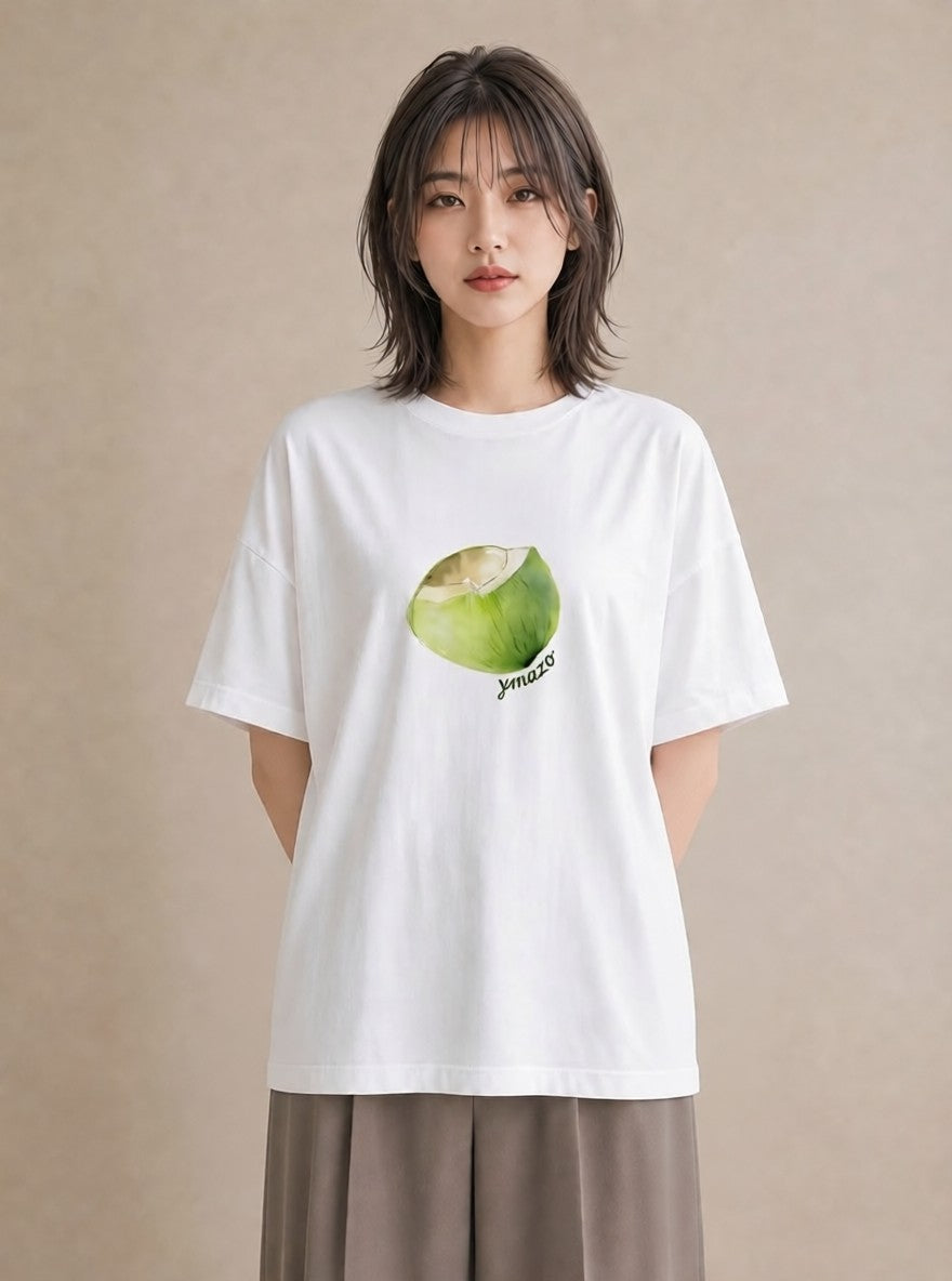 デザインTシャツ レディース おにぎり 食べ物 フード イラスト ヴィンテージ風 散歩 お出かけ 白T YMAZO