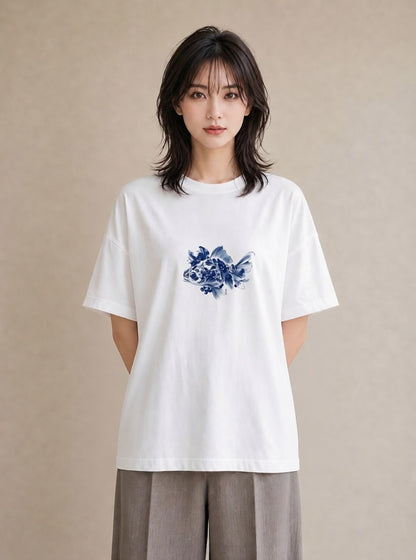 Tシャツ レディース ベタ ペット 動物 イラスト 上品 女子会 お揃い 白T YMAZO