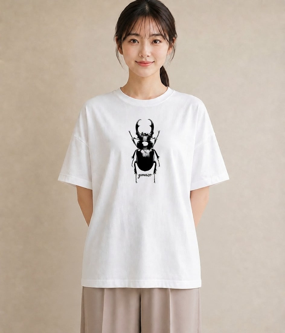 グラフィックTシャツ レディース カブトムシ 昆虫 虫 イラスト 休日コーデ ギフト 母の日 白T YMAZO