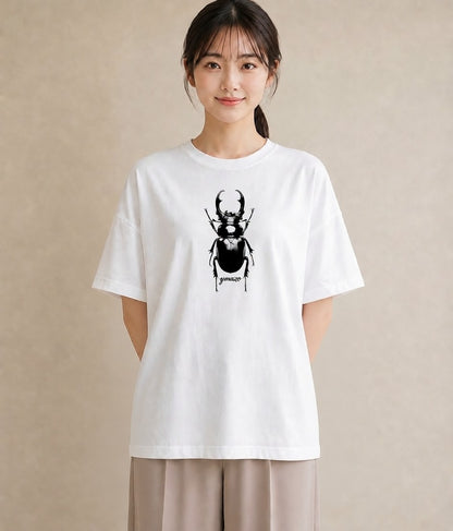 グラフィックTシャツ レディース カブトムシ 昆虫 虫 イラスト 休日コーデ ギフト 母の日 白T YMAZO