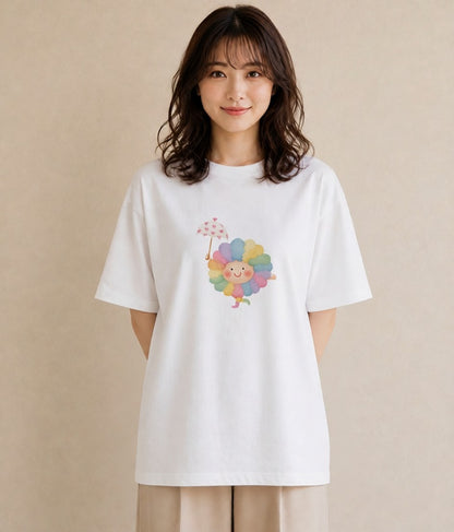 Tシャツ レディース 雲 星空 宇宙 イラスト 韓国風 友達ギフト 部屋着 白T YMAZO