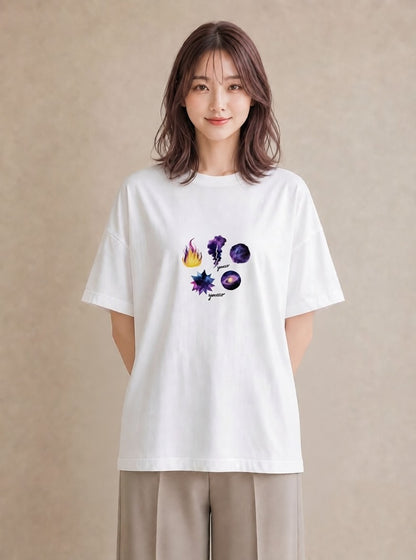 Tシャツ レディース 獅子座 星空 宇宙 イラスト 旅行コーデ ルームウェア ギフト 白T YMAZO