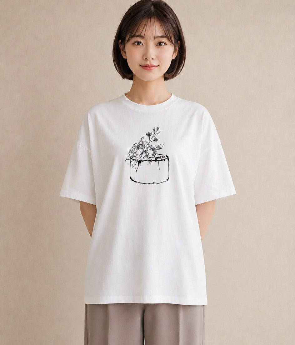 グラフィックTシャツ レディース スイーツ お菓子 デザート イラスト カフェコーデ 夏コーデ 通学 白T YMAZO