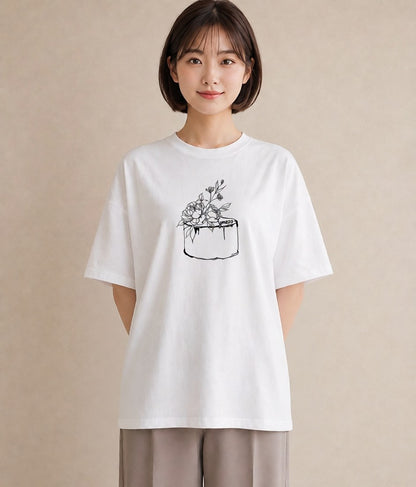 グラフィックTシャツ レディース スイーツ お菓子 デザート イラスト カフェコーデ 夏コーデ 通学 白T YMAZO