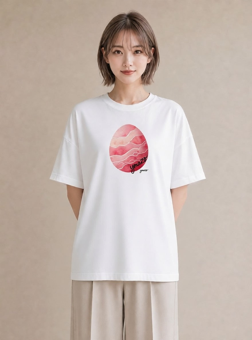 Tシャツ レディース 海 星空 宇宙 イラスト ラフ 散歩 お出かけ 白T YMAZO