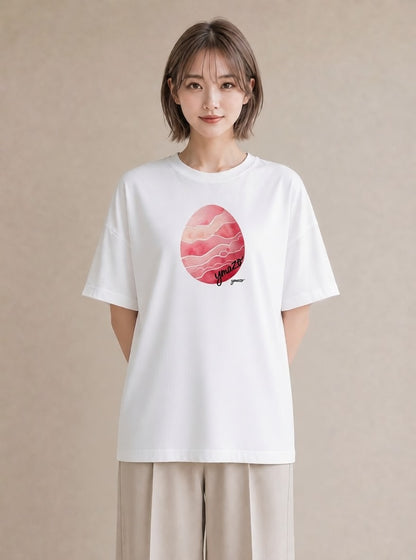 Tシャツ レディース 海 星空 宇宙 イラスト ラフ 散歩 お出かけ 白T YMAZO