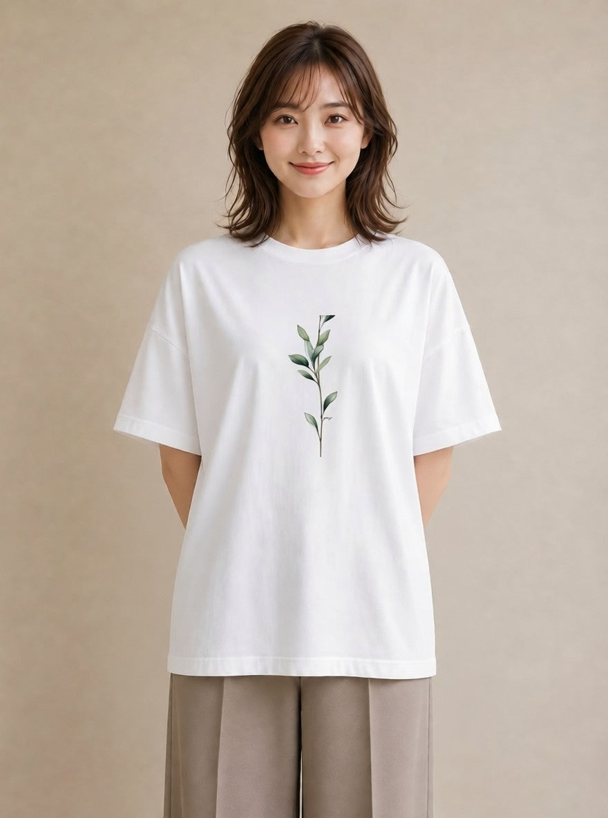 Tシャツ レディース 苔 植物 ボタニカル イラスト 旅行 母娘コーデ 白T YMAZO