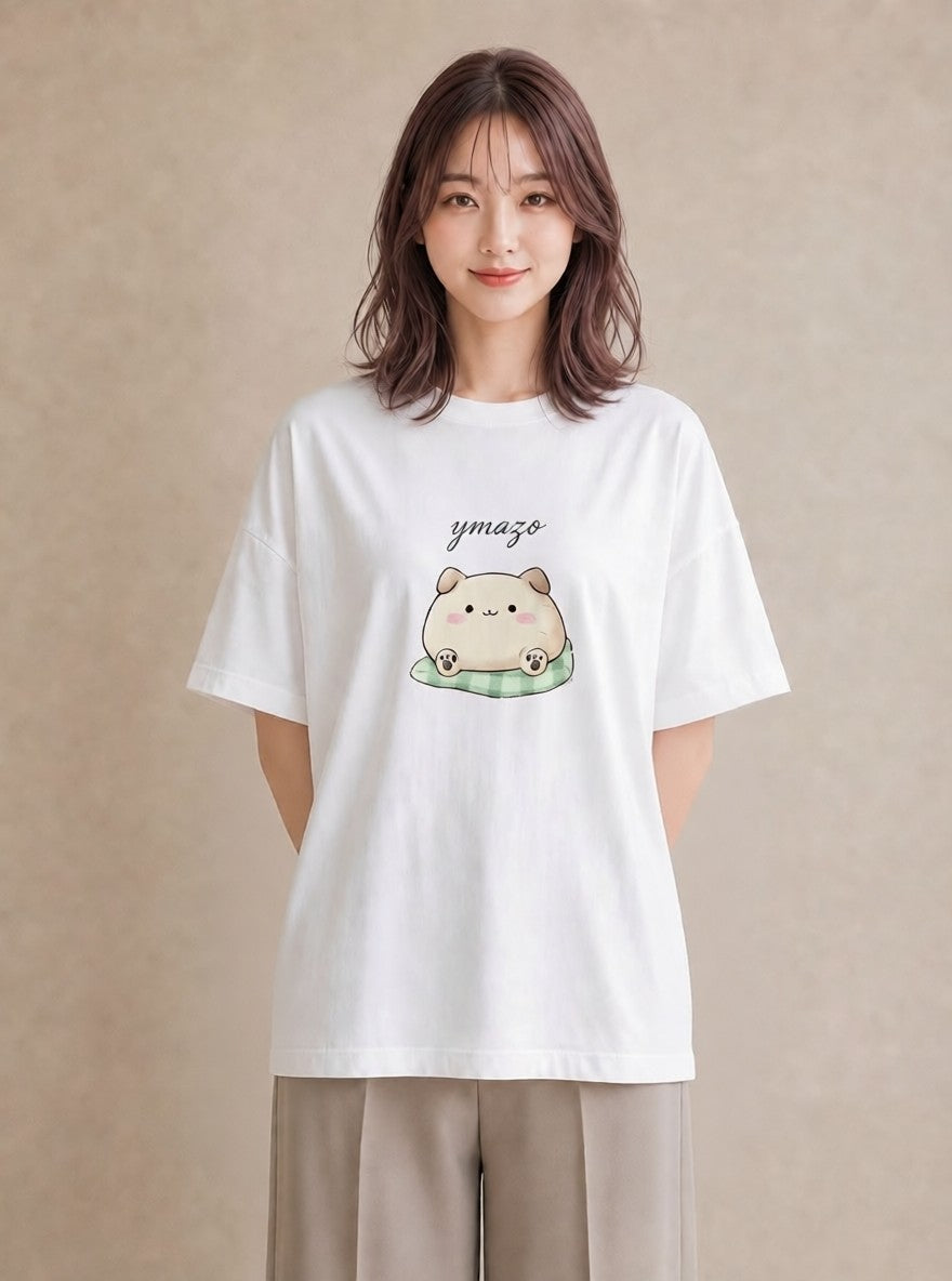 半袖Tシャツ レディース ニャンコ 猫 ねこ イラスト ボタニカル 週末コーデ 敬老の日 白T YMAZO