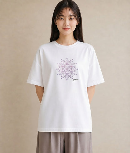 Tシャツ レディース レースハンカチ レース ハンカチ ナチュラル アンティーク イラスト お揃い 親子 白T YMAZO